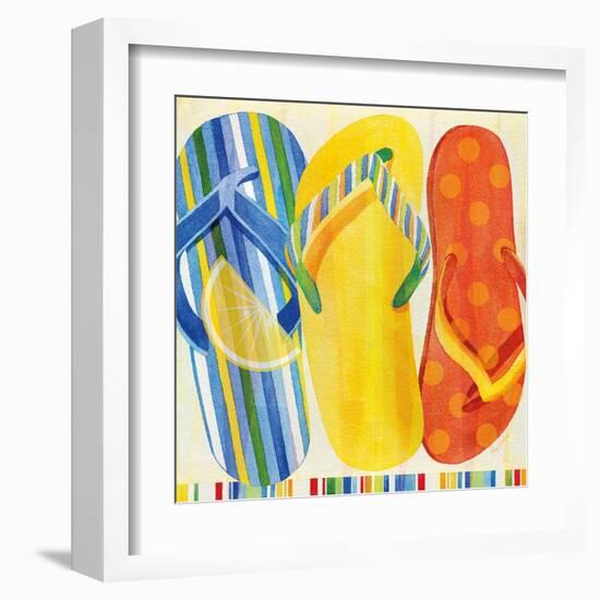 Colorful Flip Flops-Mary Escobedo-Framed Art Print