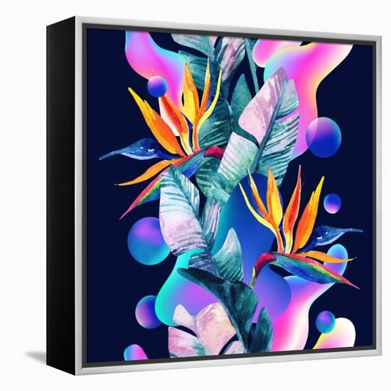 Colorful Fluid and Geometric Shapes-tanycya-Framed Stretched Canvas