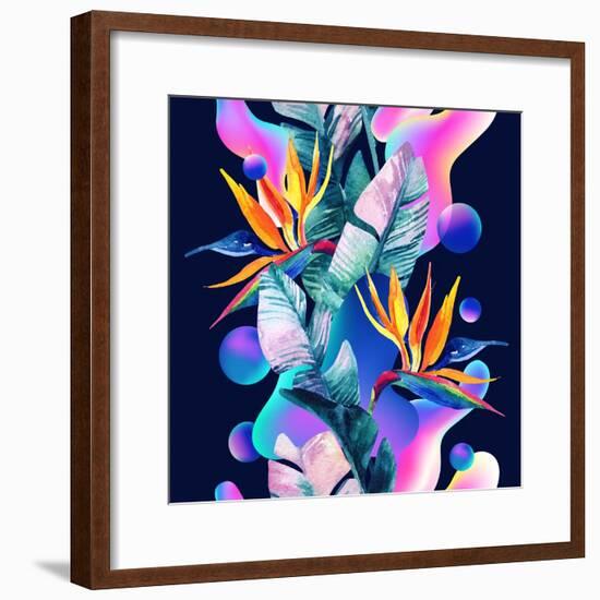 Colorful Fluid and Geometric Shapes-tanycya-Framed Premium Giclee Print