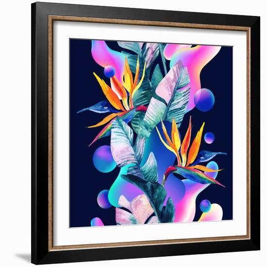 Colorful Fluid and Geometric Shapes-tanycya-Framed Art Print