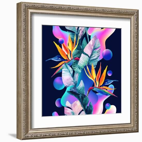 Colorful Fluid and Geometric Shapes-tanycya-Framed Art Print