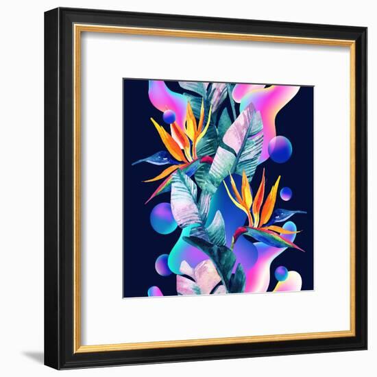 Colorful Fluid and Geometric Shapes-tanycya-Framed Art Print