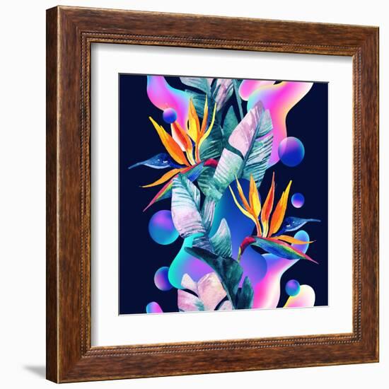 Colorful Fluid and Geometric Shapes-tanycya-Framed Art Print