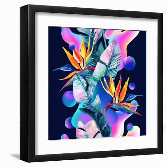 Colorful Fluid and Geometric Shapes-tanycya-Framed Art Print