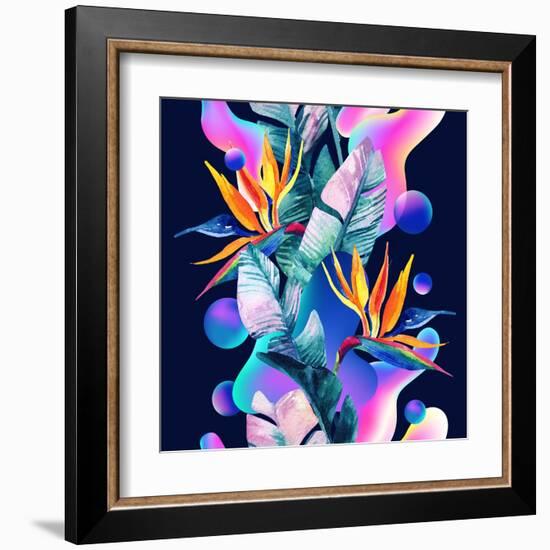 Colorful Fluid and Geometric Shapes-tanycya-Framed Art Print