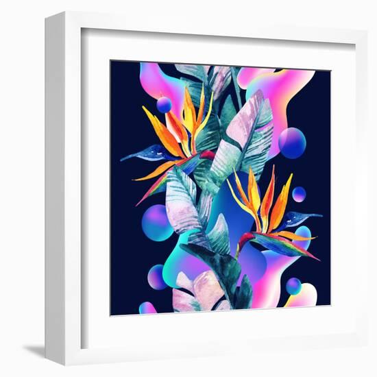 Colorful Fluid and Geometric Shapes-tanycya-Framed Art Print