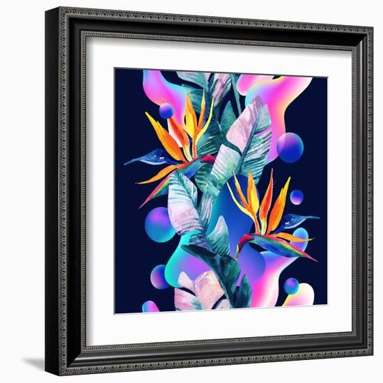 Colorful Fluid and Geometric Shapes-tanycya-Framed Art Print