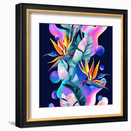 Colorful Fluid and Geometric Shapes-tanycya-Framed Art Print