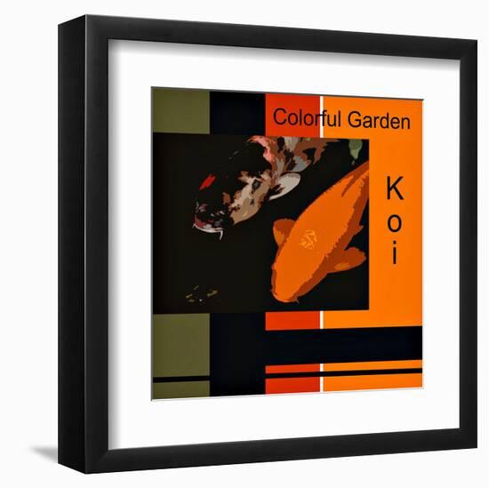 Colorful Garden Koi-erichan-Framed Giclee Print