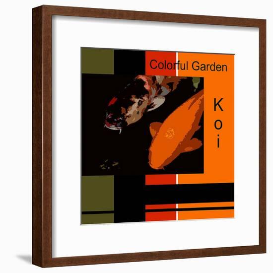 Colorful Garden Koi-erichan-Framed Giclee Print