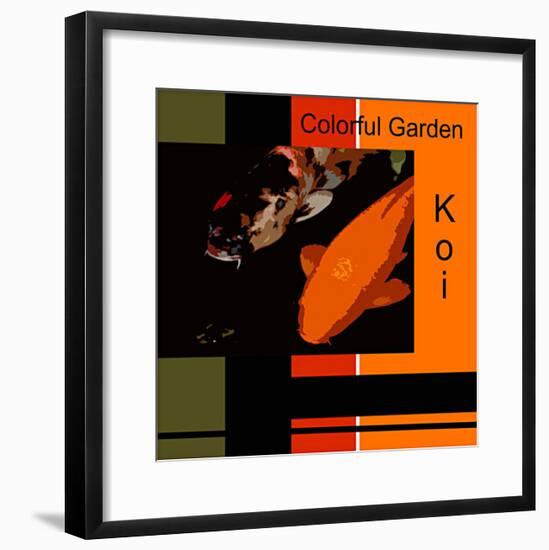 Colorful Garden Koi-erichan-Framed Giclee Print