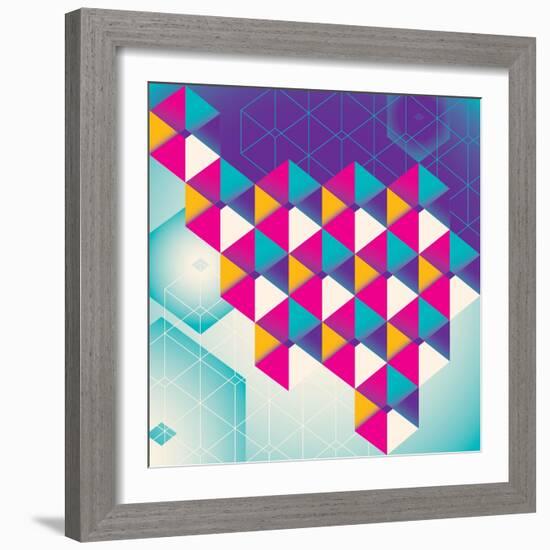 Colorful Geometric Abstraction. Vector Illustration.-Radoman Durkovic-Framed Art Print