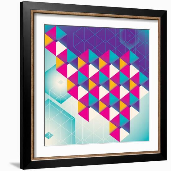 Colorful Geometric Abstraction. Vector Illustration.-Radoman Durkovic-Framed Art Print