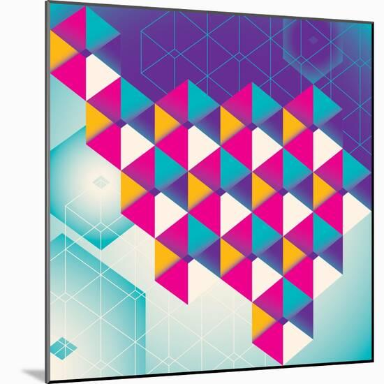 Colorful Geometric Abstraction. Vector Illustration.-Radoman Durkovic-Mounted Art Print