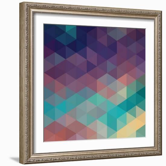 Colorful Geometric Background with Triangles. Vector EPS 10.-Olha Kostiuk-Framed Art Print