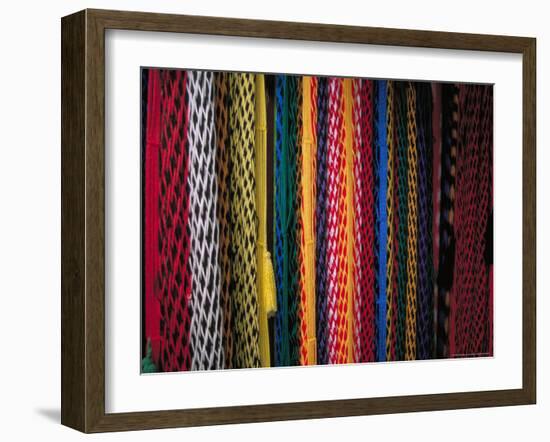 Colorful Hammocks at the Market, Oaxaca, Mexico-Judith Haden-Framed Photographic Print