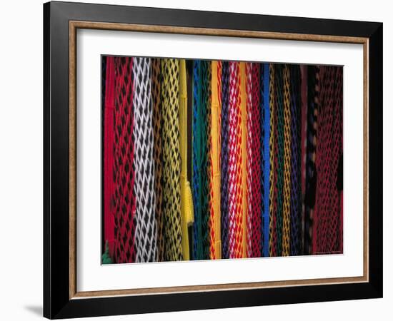 Colorful Hammocks at the Market, Oaxaca, Mexico-Judith Haden-Framed Photographic Print