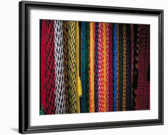Colorful Hammocks at the Market, Oaxaca, Mexico-Judith Haden-Framed Photographic Print