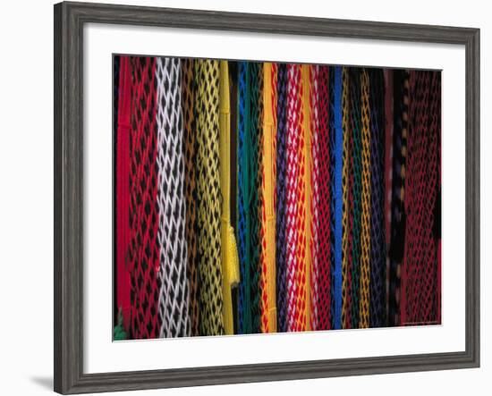 Colorful Hammocks at the Market, Oaxaca, Mexico-Judith Haden-Framed Photographic Print