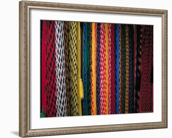 Colorful Hammocks at the Market, Oaxaca, Mexico-Judith Haden-Framed Photographic Print