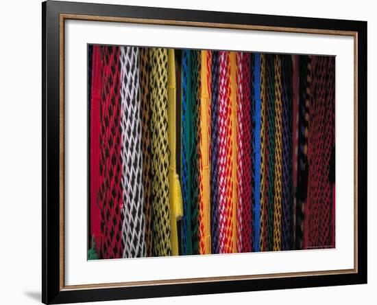 Colorful Hammocks at the Market, Oaxaca, Mexico-Judith Haden-Framed Photographic Print