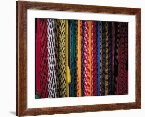 Colorful Hammocks at the Market, Oaxaca, Mexico-Judith Haden-Framed Photographic Print