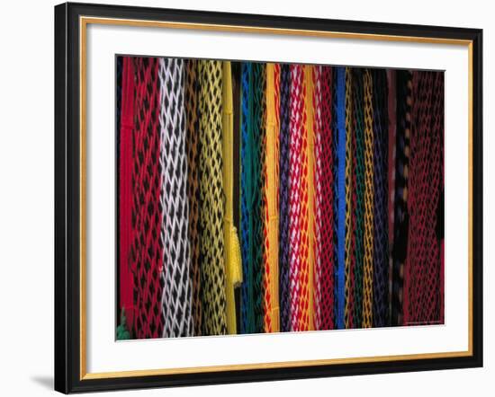 Colorful Hammocks at the Market, Oaxaca, Mexico-Judith Haden-Framed Photographic Print