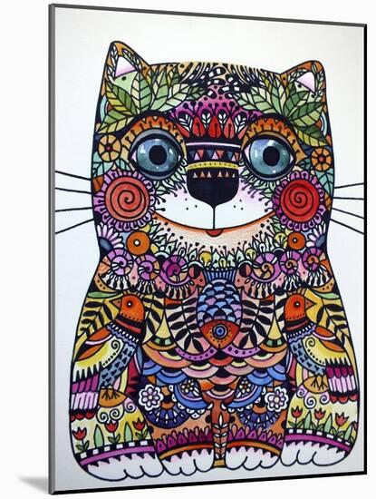 Colorful Happy Cat-Oxana Zaika-Mounted Giclee Print