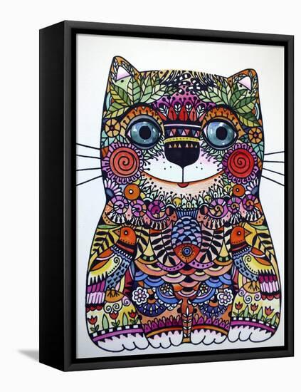 Colorful Happy Cat-Oxana Zaika-Framed Premier Image Canvas