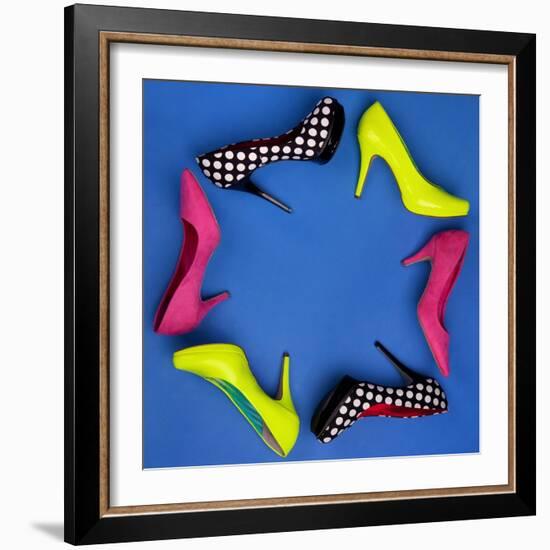 Colorful High Heels Frame-NinaMalyna-Framed Art Print