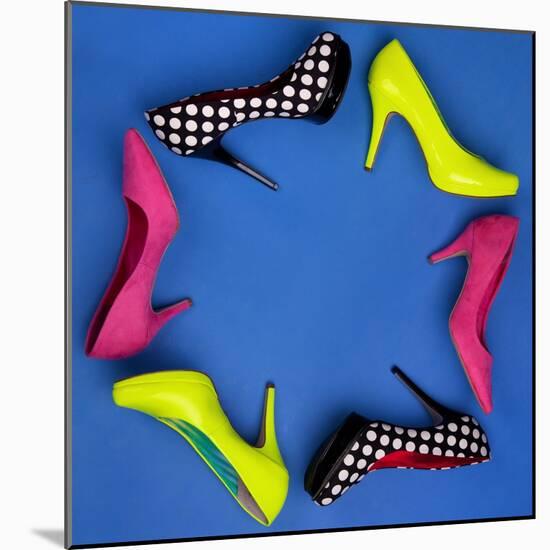 Colorful High Heels Frame-NinaMalyna-Mounted Art Print