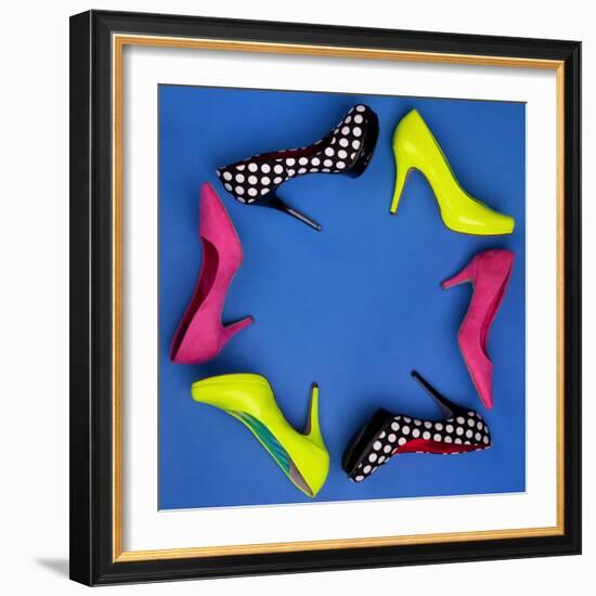 Colorful High Heels Frame-NinaMalyna-Framed Art Print