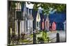 Colorful Historic Houses Mystic Seaport-George Oze-Mounted Photographic Print