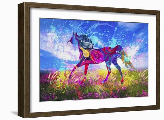 Colorful Horse-Ata Alishahi-Framed Giclee Print