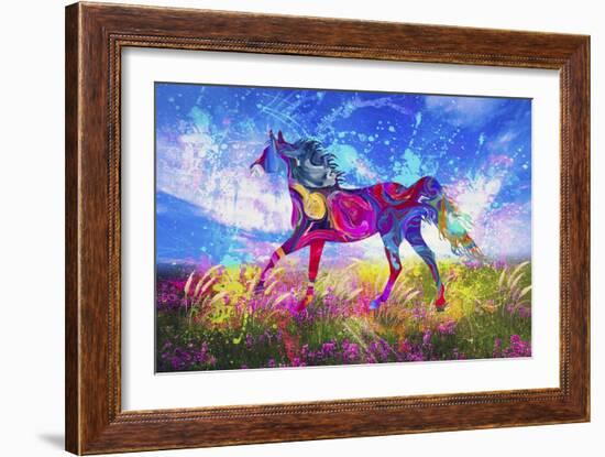 Colorful Horse-Ata Alishahi-Framed Giclee Print