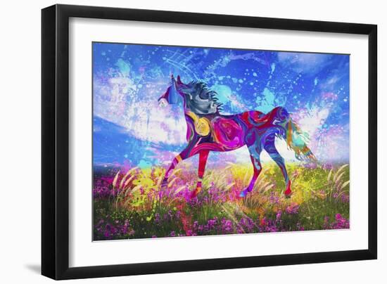 Colorful Horse-Ata Alishahi-Framed Giclee Print