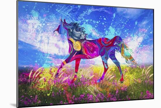 Colorful Horse-Ata Alishahi-Mounted Giclee Print
