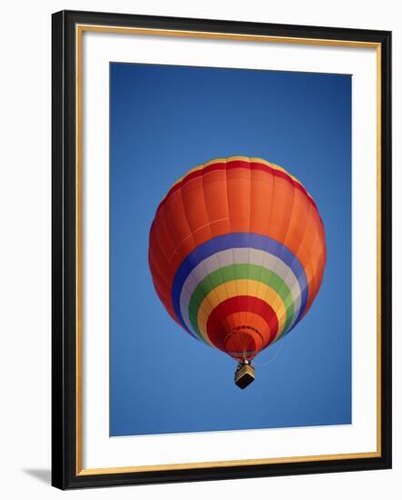 Colorful Hot Air Balloon in Sky, Albuquerque, New Mexico, USA-null-Framed Photographic Print