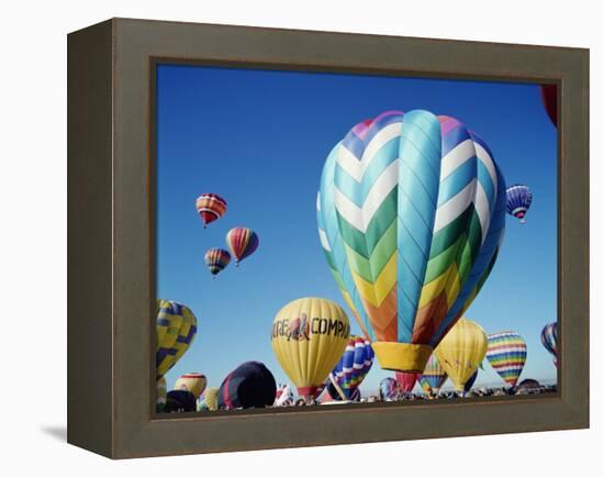 Colorful Hot Air Balloons, Albuquerque Balloon Fiesta, Albuquerque, New Mexico, USA-null-Framed Premier Image Canvas