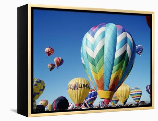 Colorful Hot Air Balloons, Albuquerque Balloon Fiesta, Albuquerque, New Mexico, USA-null-Framed Premier Image Canvas