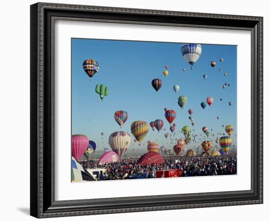 Colorful Hot Air Balloons, Albuquerque Balloon Fiesta, Albuquerque, New Mexico, USA-null-Framed Photographic Print