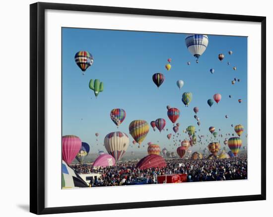 Colorful Hot Air Balloons, Albuquerque Balloon Fiesta, Albuquerque, New Mexico, USA-null-Framed Photographic Print