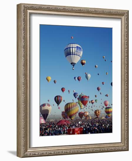 Colorful Hot Air Balloons, Albuquerque Balloon Fiesta, Albuquerque, New Mexico, USA-null-Framed Photographic Print