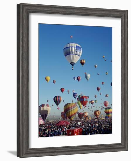 Colorful Hot Air Balloons, Albuquerque Balloon Fiesta, Albuquerque, New Mexico, USA-null-Framed Photographic Print