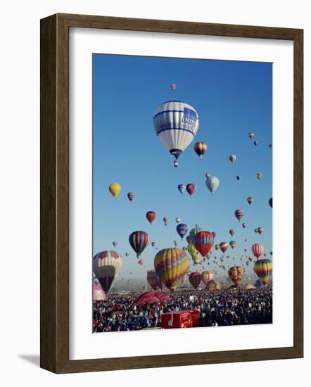 Colorful Hot Air Balloons, Albuquerque Balloon Fiesta, Albuquerque, New Mexico, USA-null-Framed Photographic Print