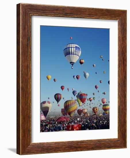 Colorful Hot Air Balloons, Albuquerque Balloon Fiesta, Albuquerque, New Mexico, USA-null-Framed Photographic Print