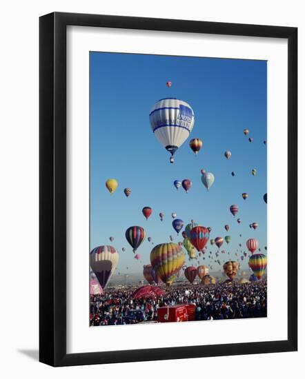 Colorful Hot Air Balloons, Albuquerque Balloon Fiesta, Albuquerque, New Mexico, USA-null-Framed Photographic Print