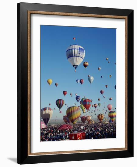 Colorful Hot Air Balloons, Albuquerque Balloon Fiesta, Albuquerque, New Mexico, USA-null-Framed Photographic Print