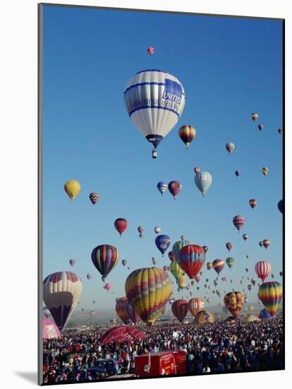 Colorful Hot Air Balloons, Albuquerque Balloon Fiesta, Albuquerque, New Mexico, USA-null-Mounted Photographic Print