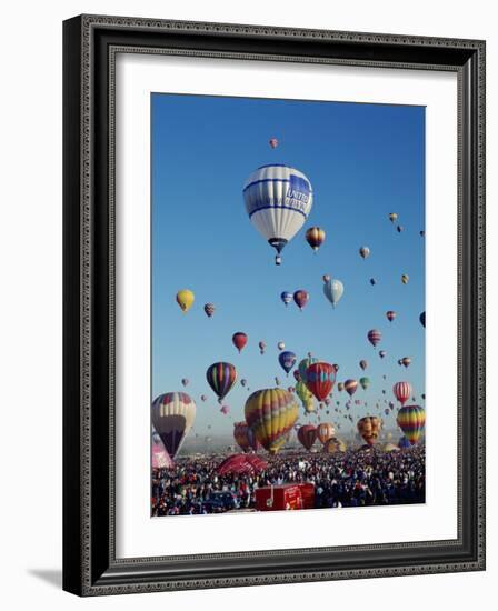 Colorful Hot Air Balloons, Albuquerque Balloon Fiesta, Albuquerque, New Mexico, USA-null-Framed Photographic Print